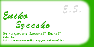 eniko szecsko business card